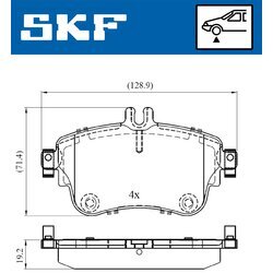 Sada brzdových platničiek kotúčovej brzdy SKF VKBP 80099 - obr. 2