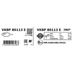 Sada brzdových platničiek kotúčovej brzdy SKF VKBP 80113 E - obr. 1