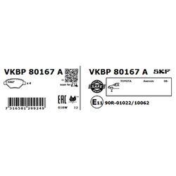 Sada brzdových platničiek kotúčovej brzdy SKF VKBP 80167 A - obr. 1