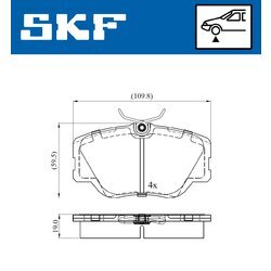 Sada brzdových platničiek kotúčovej brzdy SKF VKBP 80431