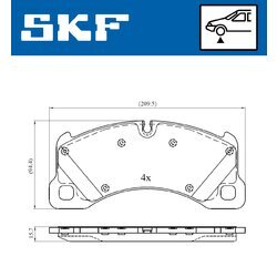 Sada brzdových platničiek kotúčovej brzdy SKF VKBP 80461 - obr. 5