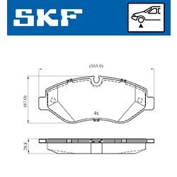 Sada brzdových platničiek kotúčovej brzdy SKF VKBP 80633 E