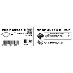 Sada brzdových platničiek kotúčovej brzdy SKF VKBP 80633 E - obr. 2