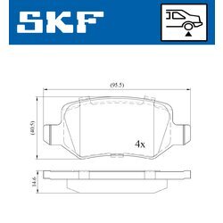 Sada brzdových platničiek kotúčovej brzdy SKF VKBP 90074 - obr. 6