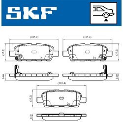 Sada brzdových platničiek kotúčovej brzdy SKF VKBP 90107 A - obr. 6