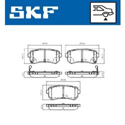 Sada brzdových platničiek kotúčovej brzdy SKF VKBP 90139 A