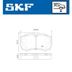 Sada brzdových platničiek kotúčovej brzdy SKF VKBP 90200 - obr. 2
