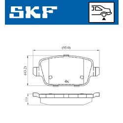Sada brzdových platničiek kotúčovej brzdy SKF VKBP 90498