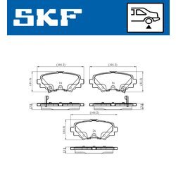 Sada brzdových platničiek kotúčovej brzdy SKF VKBP 90581 A