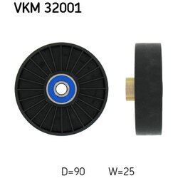 Vratná/vodiaca kladka rebrovaného klinového remeňa SKF VKM 32001