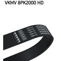 Ozubený klinový remeň SKF VKMV 8PK2000 HD