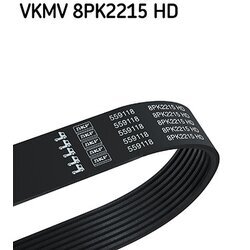Ozubený klinový remeň SKF VKMV 8PK2215 HD