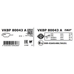 Sada brzdových platničiek kotúčovej brzdy SKF VKBP 80043 A - obr. 3