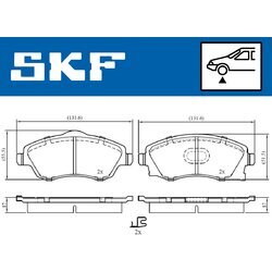 Sada brzdových platničiek kotúčovej brzdy SKF VKBP 80062 A