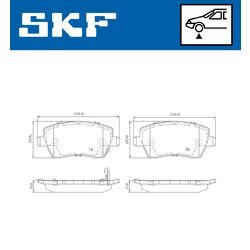 Sada brzdových platničiek kotúčovej brzdy SKF VKBP 80128 A