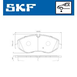 Sada brzdových platničiek kotúčovej brzdy SKF VKBP 80213 - obr. 2