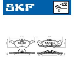 Sada brzdových platničiek kotúčovej brzdy SKF VKBP 80260 - obr. 2