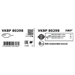 Sada brzdových platničiek kotúčovej brzdy SKF VKBP 80298 - obr. 1