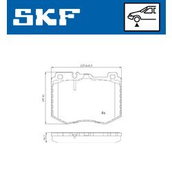 Sada brzdových platničiek kotúčovej brzdy SKF VKBP 80298 - obr. 2