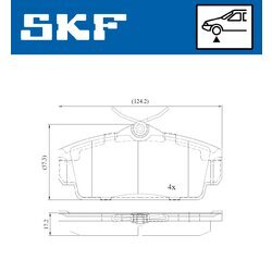 Sada brzdových platničiek kotúčovej brzdy SKF VKBP 80428 - obr. 2