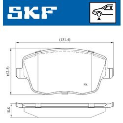 Sada brzdových platničiek kotúčovej brzdy SKF VKBP 80517