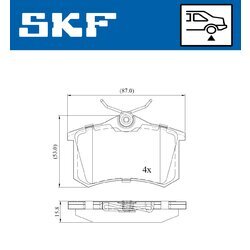 Sada brzdových platničiek kotúčovej brzdy SKF VKBP 90047 - obr. 1