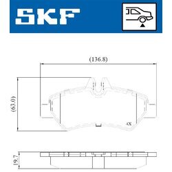 Sada brzdových platničiek kotúčovej brzdy SKF VKBP 90071 E