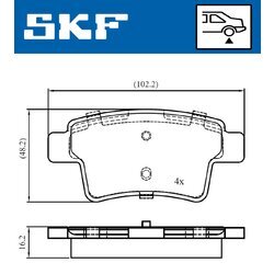 Sada brzdových platničiek kotúčovej brzdy SKF VKBP 90088 - obr. 2