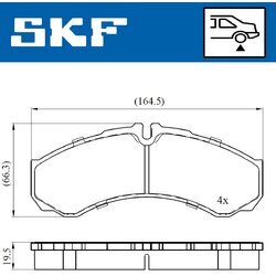 Sada brzdových platničiek kotúčovej brzdy SKF VKBP 90130 - obr. 5