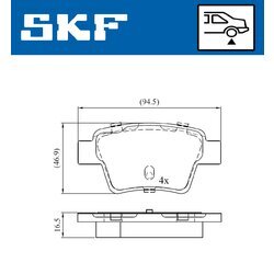 Sada brzdových platničiek kotúčovej brzdy SKF VKBP 90172