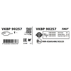 Sada brzdových platničiek kotúčovej brzdy SKF VKBP 90257 - obr. 2
