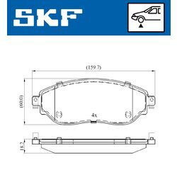 Sada brzdových platničiek kotúčovej brzdy SKF VKBP 80012 - obr. 6