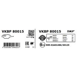 Sada brzdových platničiek kotúčovej brzdy SKF VKBP 80015 - obr. 3