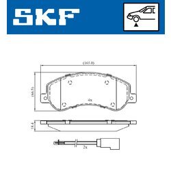 Sada brzdových platničiek kotúčovej brzdy SKF VKBP 80091 E - obr. 2