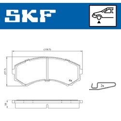 Sada brzdových platničiek kotúčovej brzdy SKF VKBP 80252 A