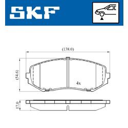 Sada brzdových platničiek kotúčovej brzdy SKF VKBP 80417 A - obr. 2