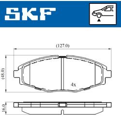 Sada brzdových platničiek kotúčovej brzdy SKF VKBP 80532