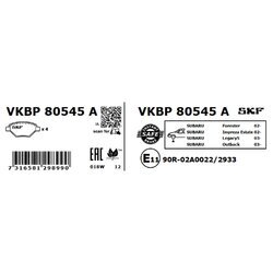 Sada brzdových platničiek kotúčovej brzdy SKF VKBP 80545 A - obr. 2