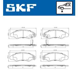 Sada brzdových platničiek kotúčovej brzdy SKF VKBP 80901 A