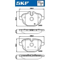 Sada brzdových platničiek kotúčovej brzdy SKF VKBP 90075 - obr. 5