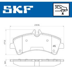 Sada brzdových platničiek kotúčovej brzdy SKF VKBP 90149 - obr. 5