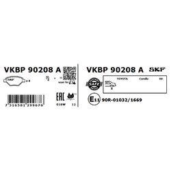 Sada brzdových platničiek kotúčovej brzdy SKF VKBP 90208 A - obr. 1