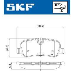 Sada brzdových platničiek kotúčovej brzdy SKF VKBP 90257