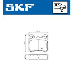 Sada brzdových platničiek kotúčovej brzdy SKF VKBP 90501 - obr. 5