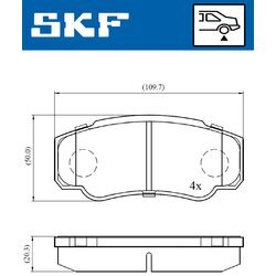 Sada brzdových platničiek kotúčovej brzdy SKF VKBP 90510 - obr. 2