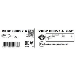 Sada brzdových platničiek kotúčovej brzdy SKF VKBP 80057 A - obr. 4