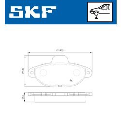 Sada brzdových platničiek kotúčovej brzdy SKF VKBP 80162 E