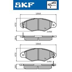 Sada brzdových platničiek kotúčovej brzdy SKF VKBP 80212