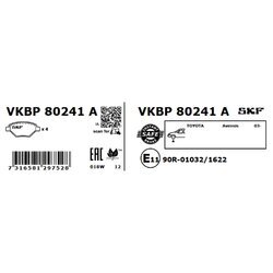 Sada brzdových platničiek kotúčovej brzdy SKF VKBP 80241 A - obr. 1