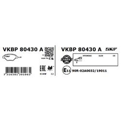 Sada brzdových platničiek kotúčovej brzdy SKF VKBP 80430 A - obr. 1